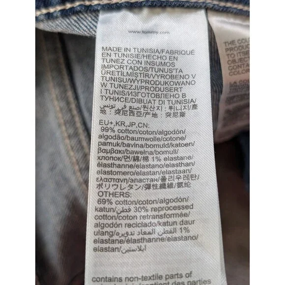 Tommy Hilfiger High Waist Bootcut Jeans Womens 32X30 Blue Denim Patch Pocket - Picture 9 of 14